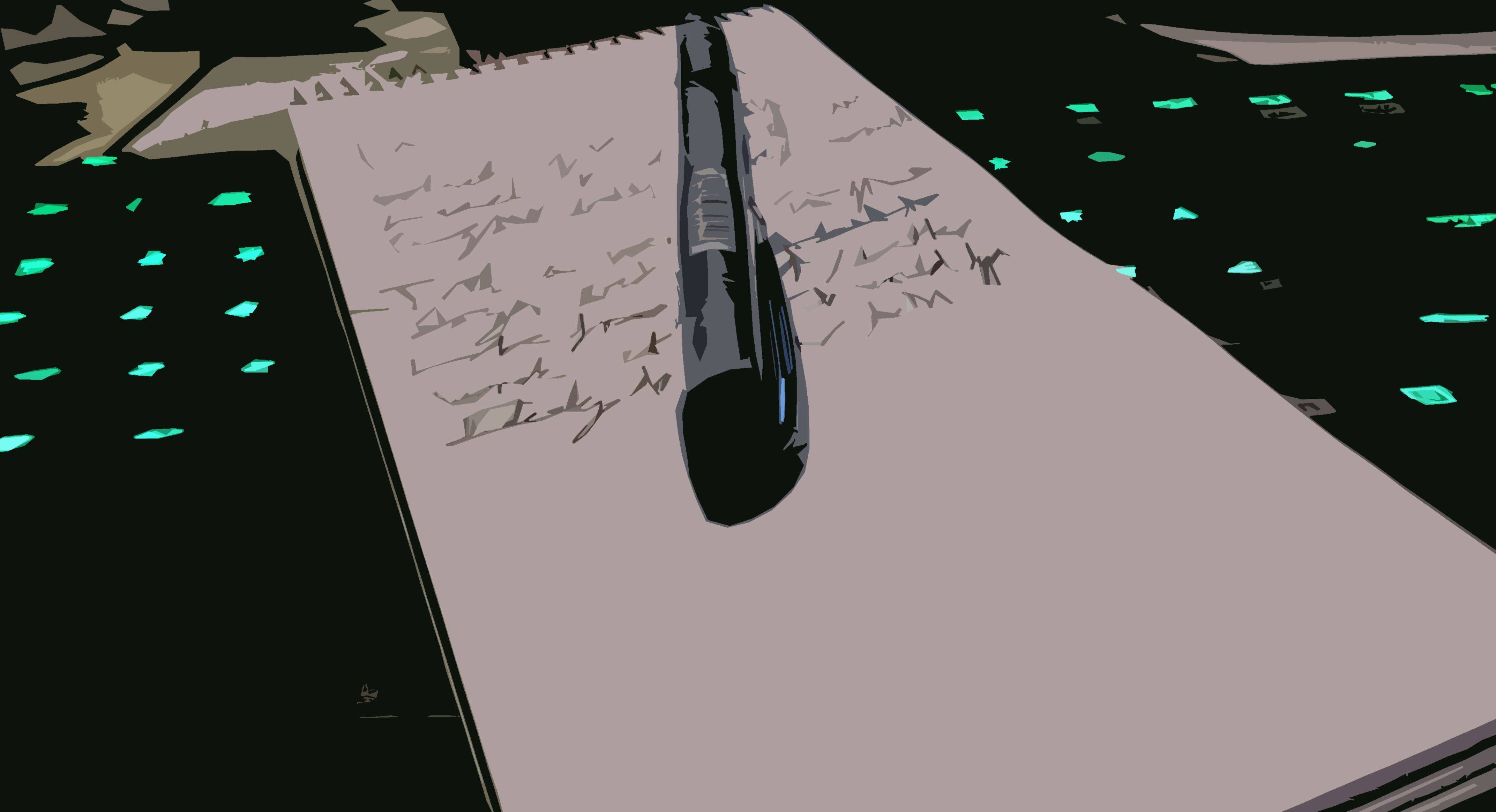 Notebook on keyboard, photographed and edited by Fredrik Walløe